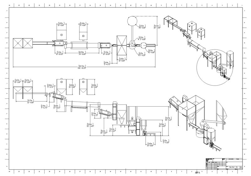 Complete mortar plant engineering drawing