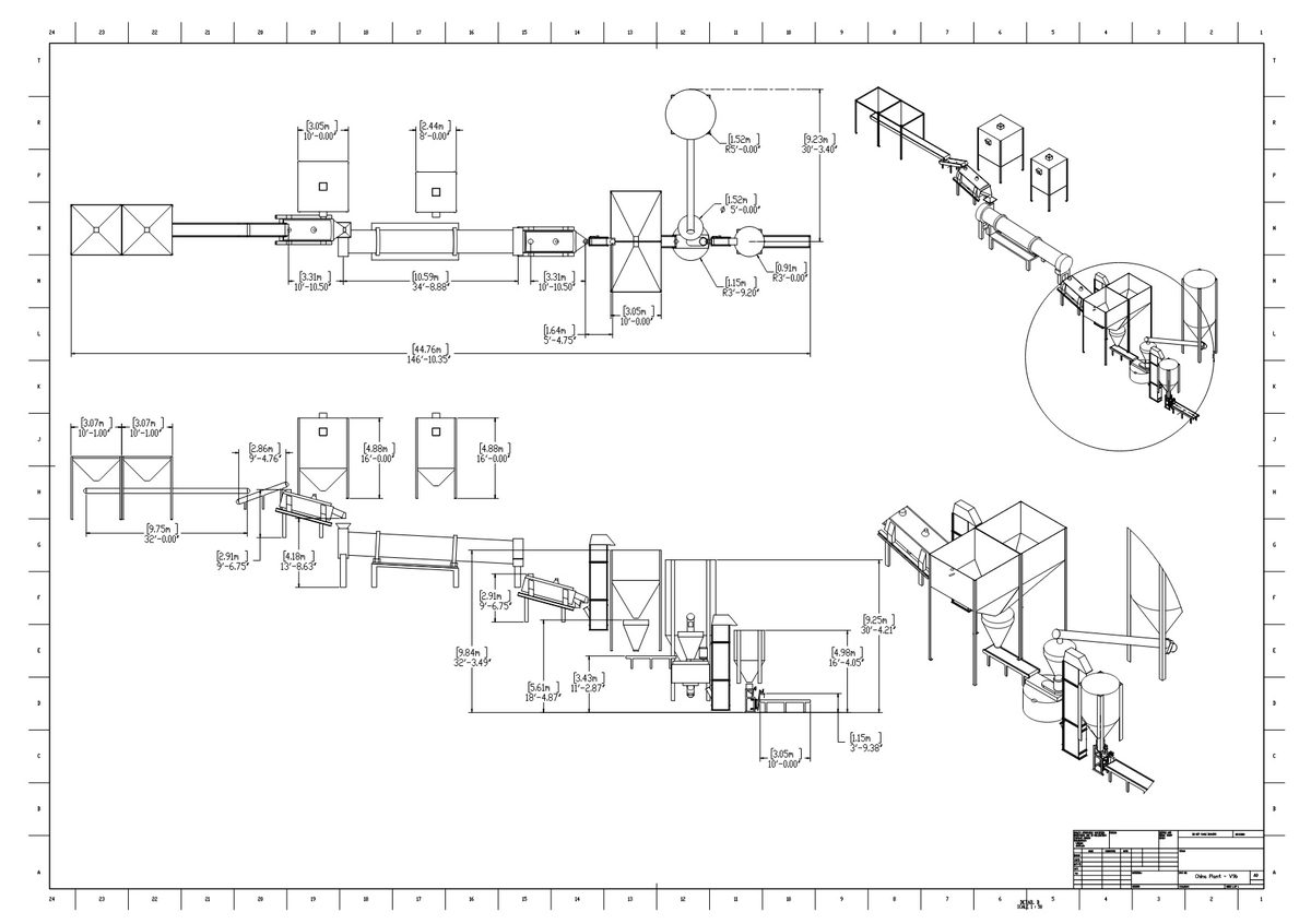 Mortar plant bulk handling equipment layout
